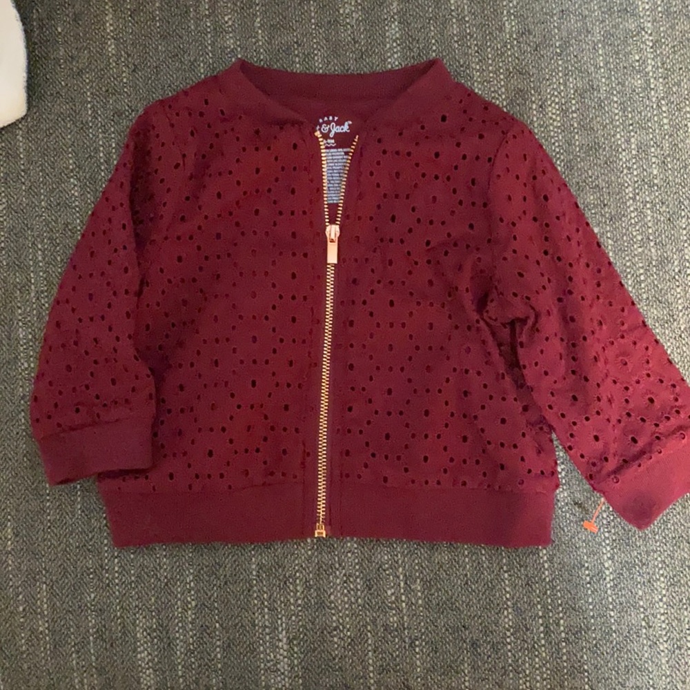 Cat and Jack Baby Girl Eyelet Jacket
